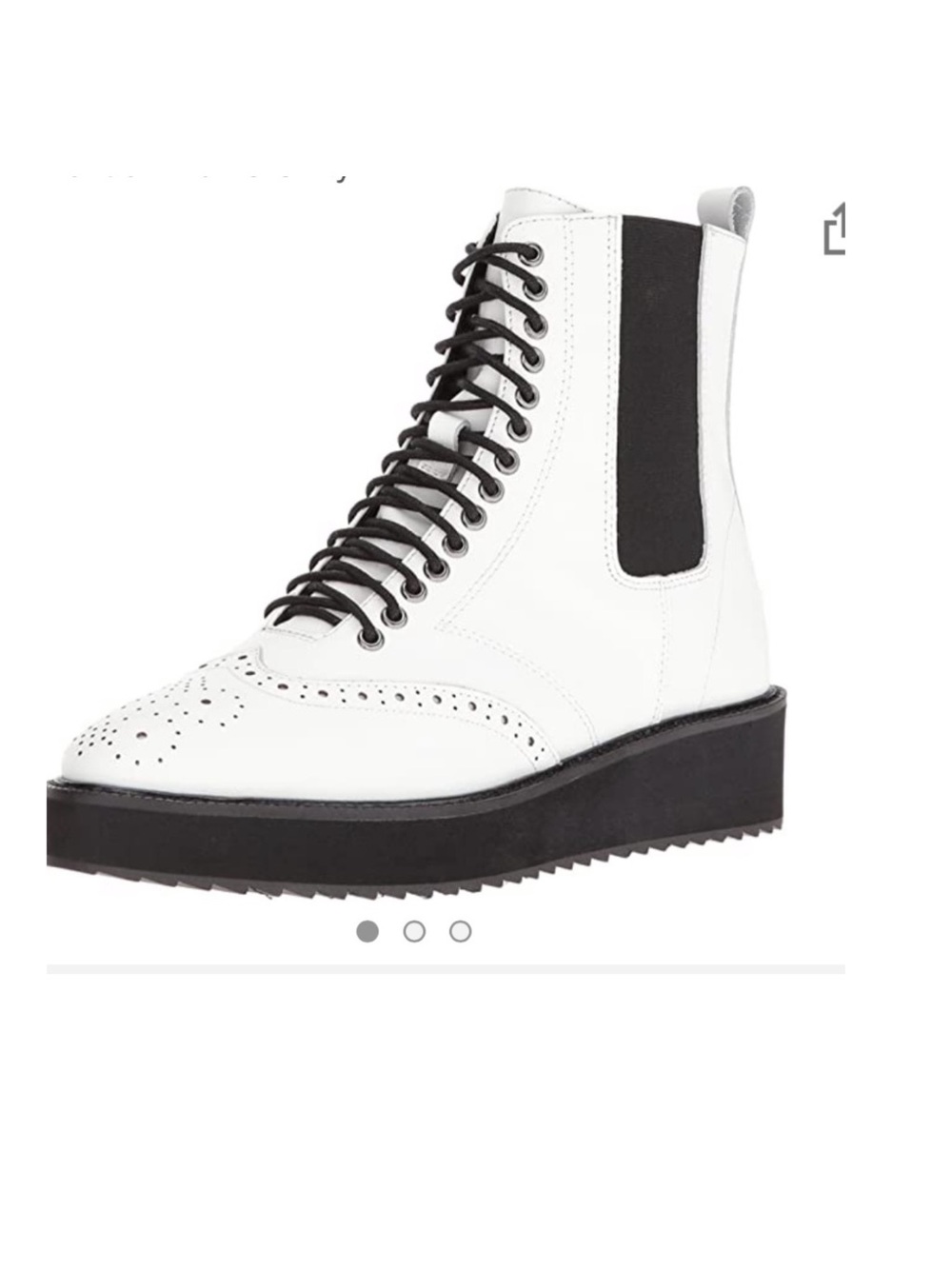🌺New Shellys London Sz 9 Lily White Wingtip Platform Brogue Goth, Chelsea Boots